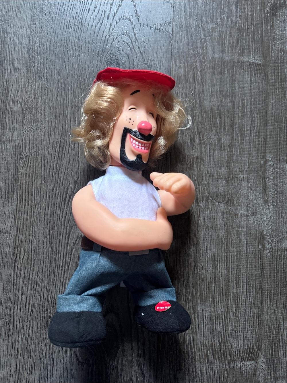 Red-Hat Plush Character with Blonde Hair -